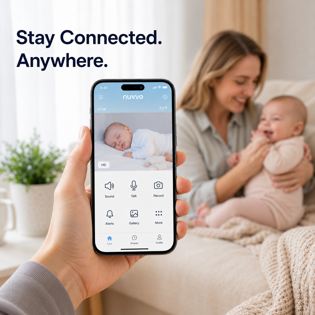 Nuvvo Smart Baby Monitor — HD video, night vision, two-way audio